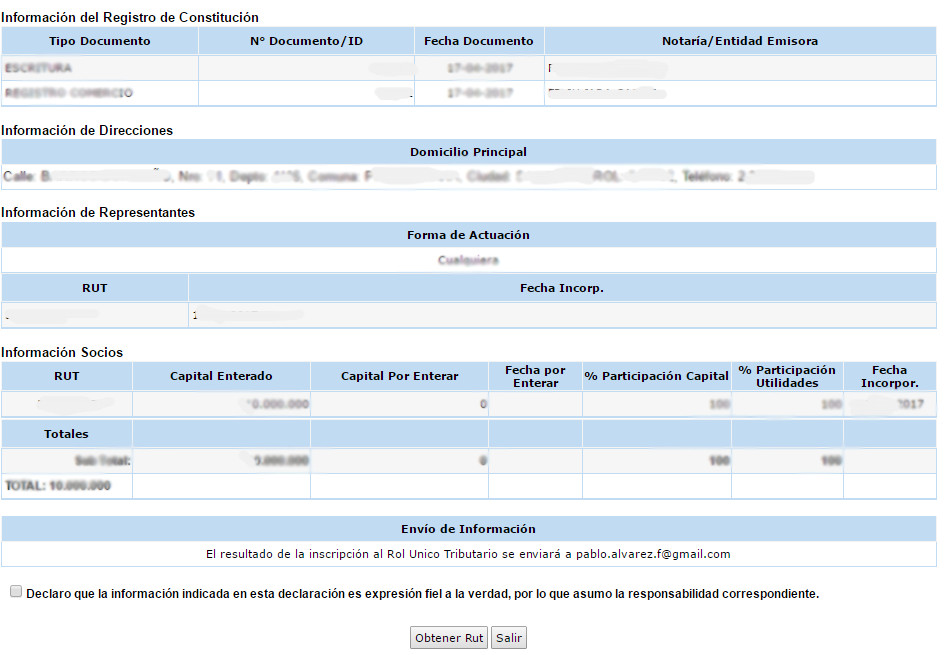 Guía para obtener Rut de empresas en SII.CL 7.1